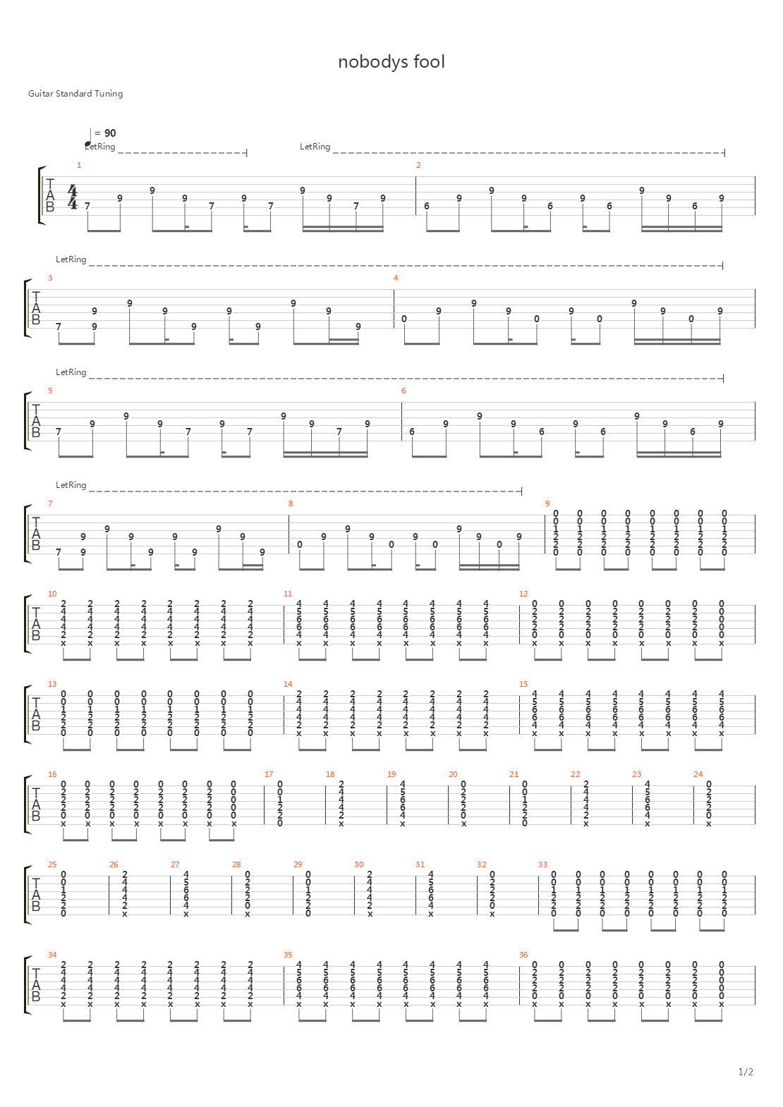 Nobodys Fool吉他谱