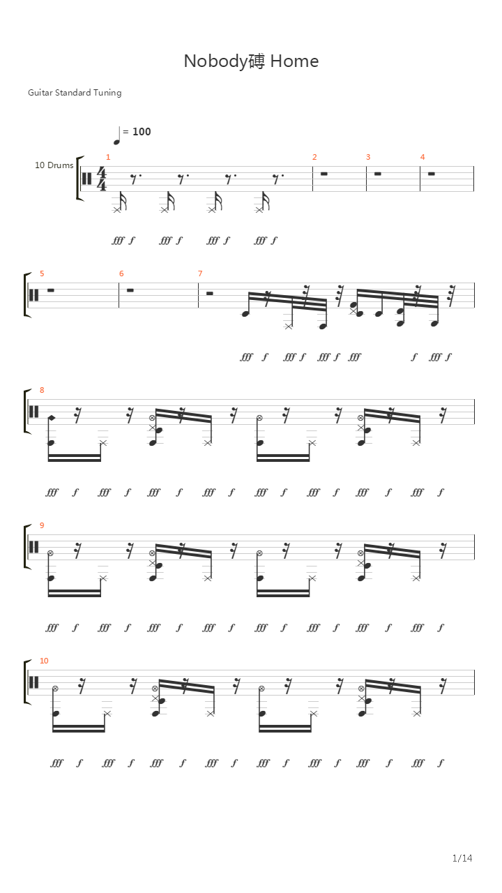 Nobodys Home吉他谱