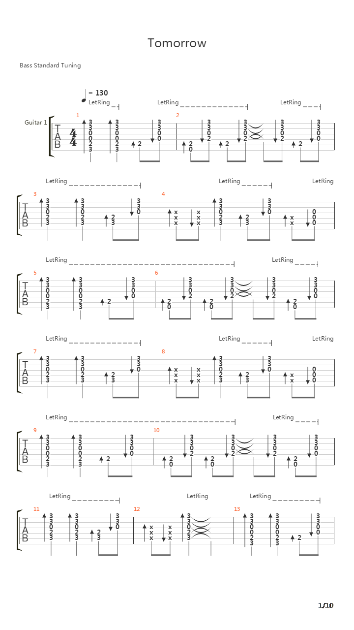 Tomorrow吉他谱