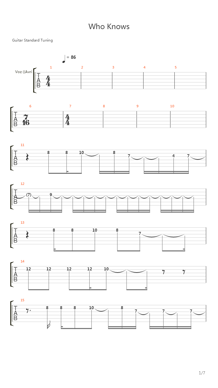 Who Knows吉他谱