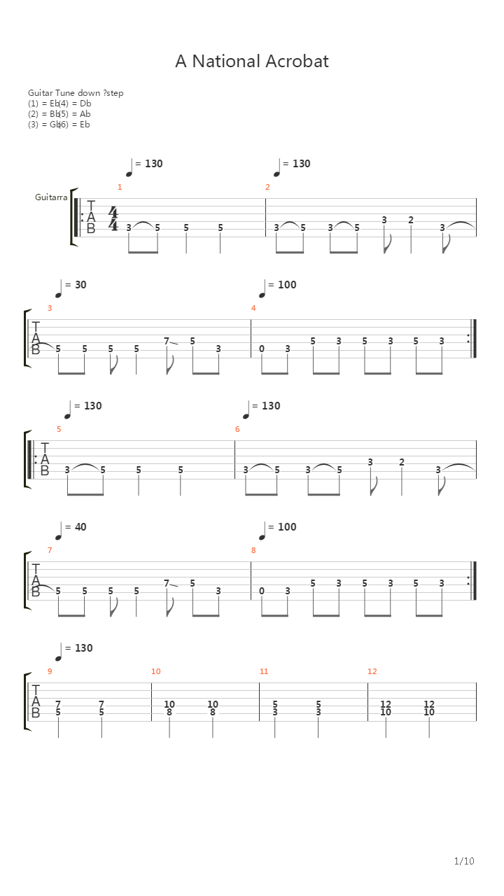 A National Acrobat吉他谱