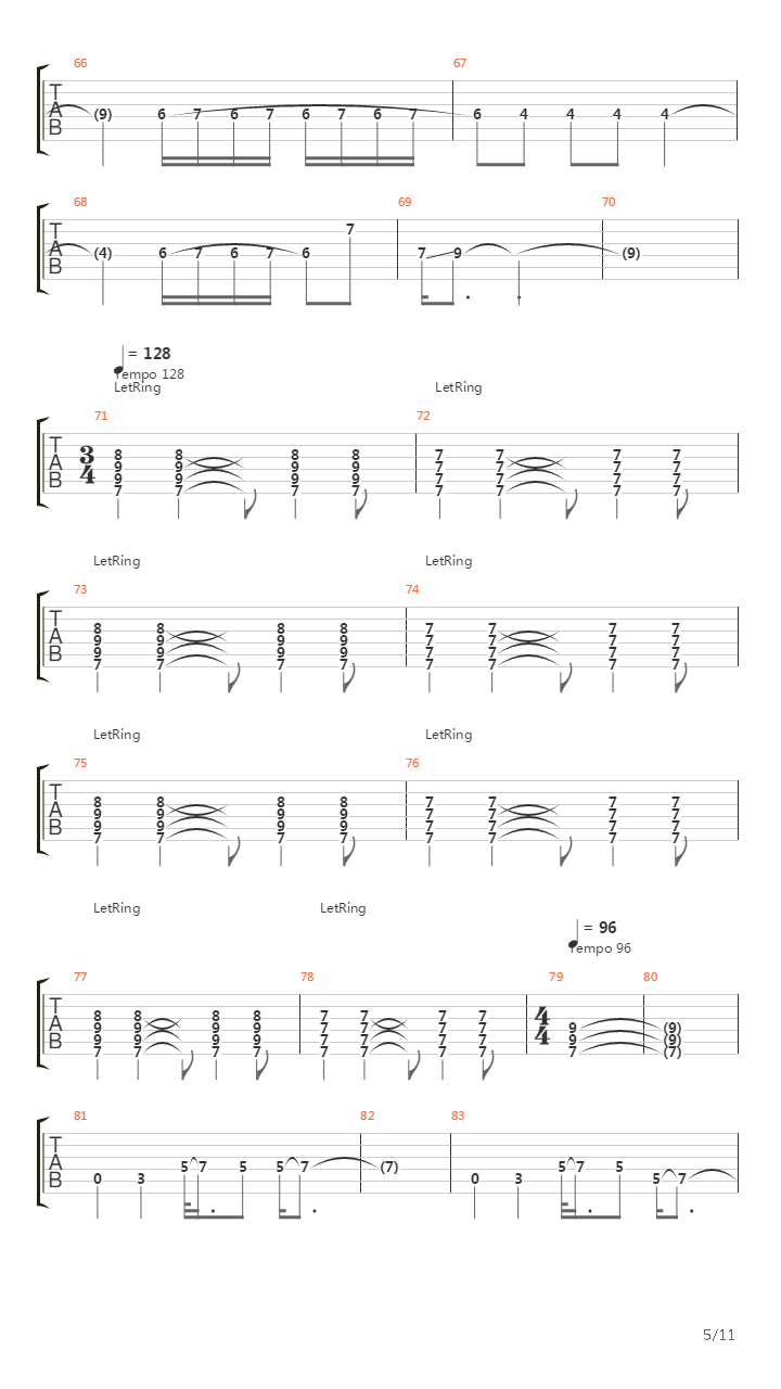 Behind The Wall Of Sleep吉他谱