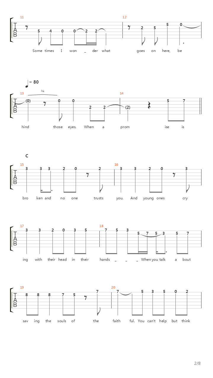 Cross Of Thorns吉他谱