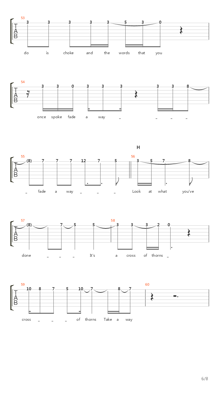 Cross Of Thorns吉他谱