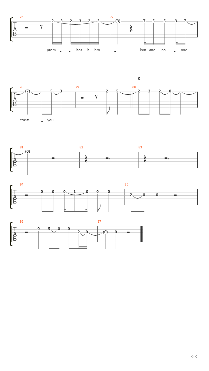 Cross Of Thorns吉他谱