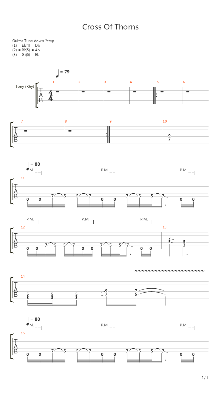 Cross Of Thorns吉他谱