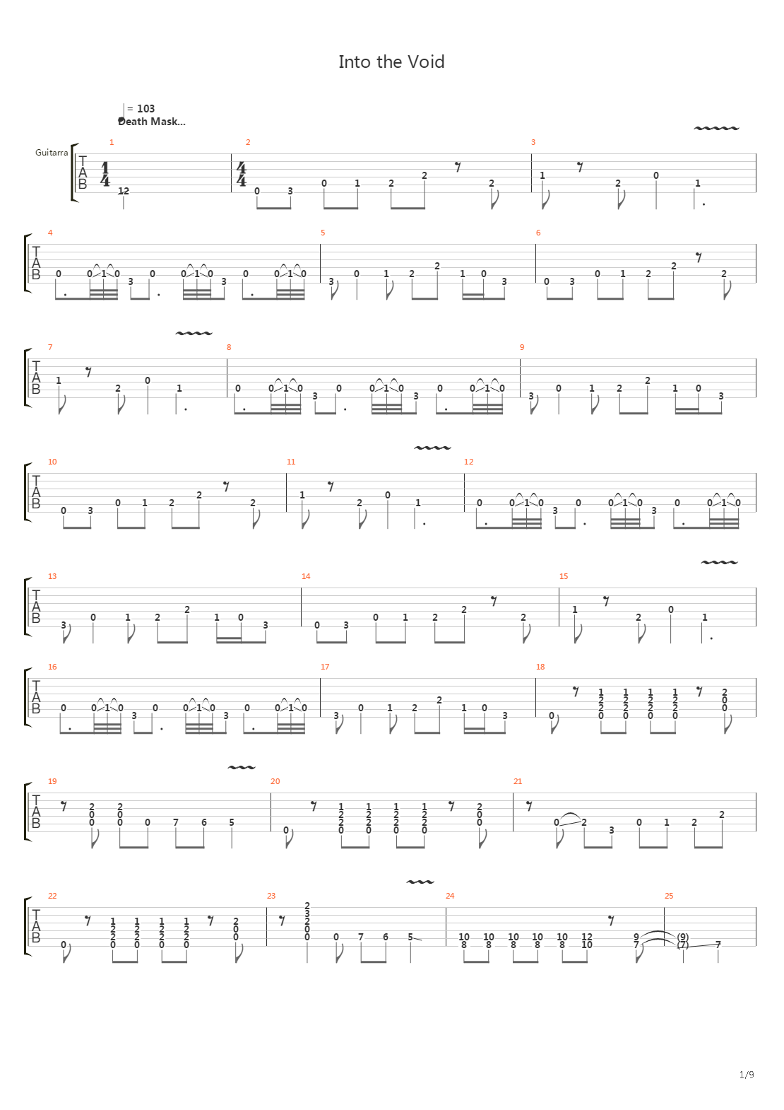 Death Mask Into The Void吉他谱