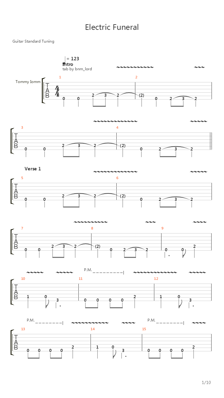 Electric Funeral吉他谱