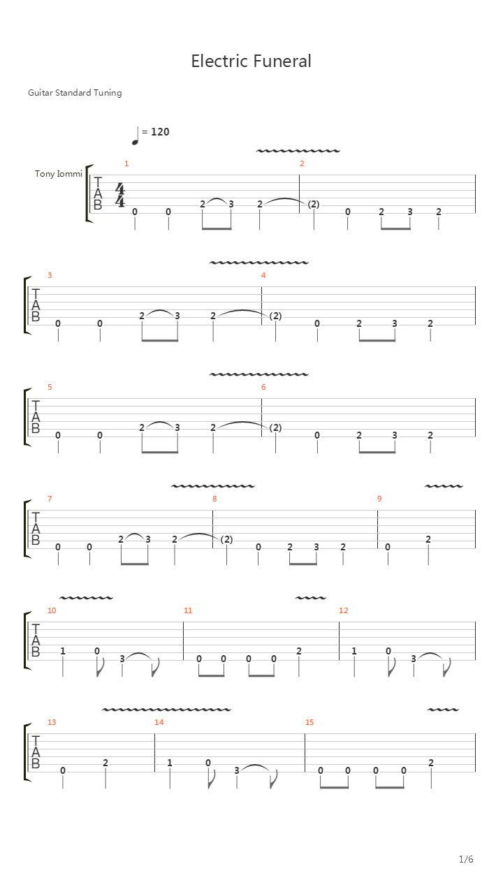 Electric Funeral吉他谱