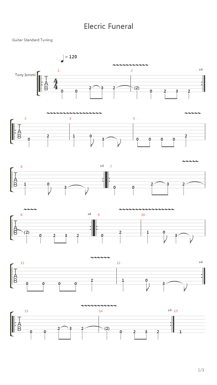 Electric Funeral吉他谱