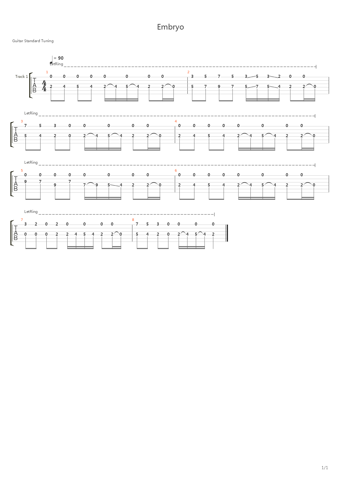 Embryo吉他谱