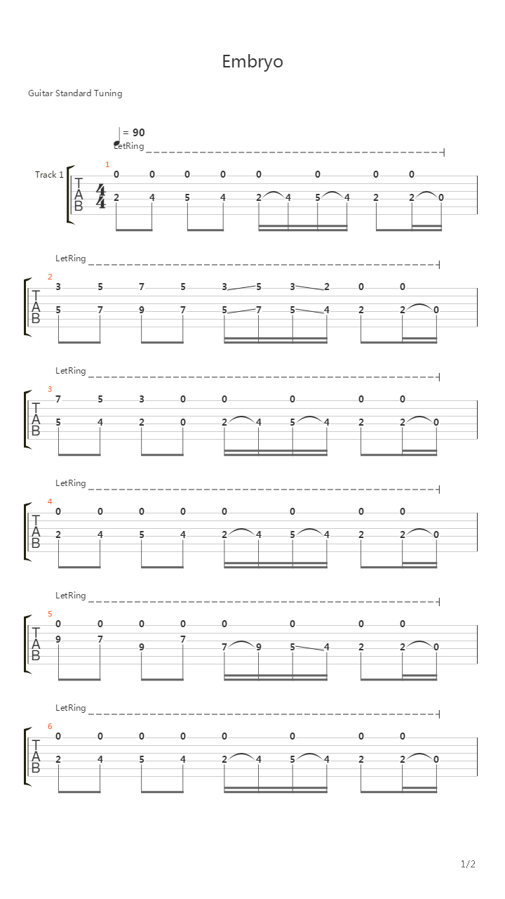 Embryo吉他谱