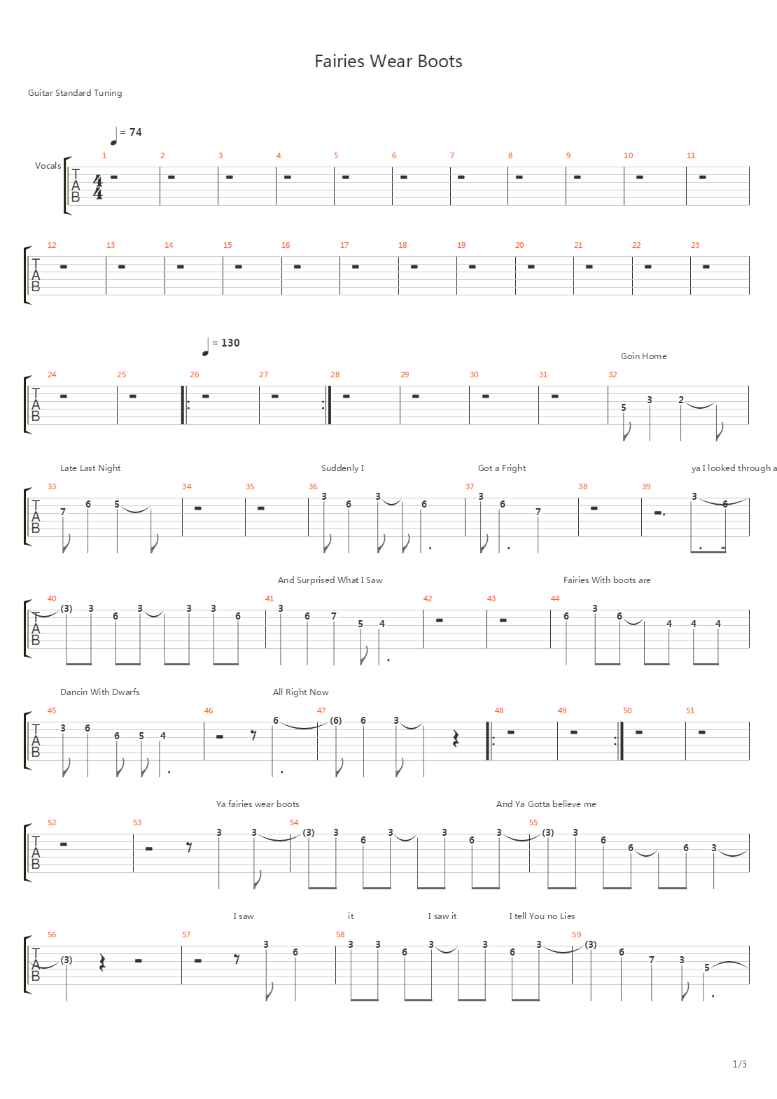 Fairies Wear Boots吉他谱