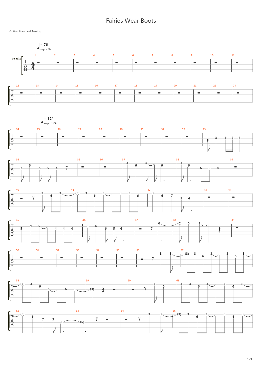 Fairies Wear Boots吉他谱