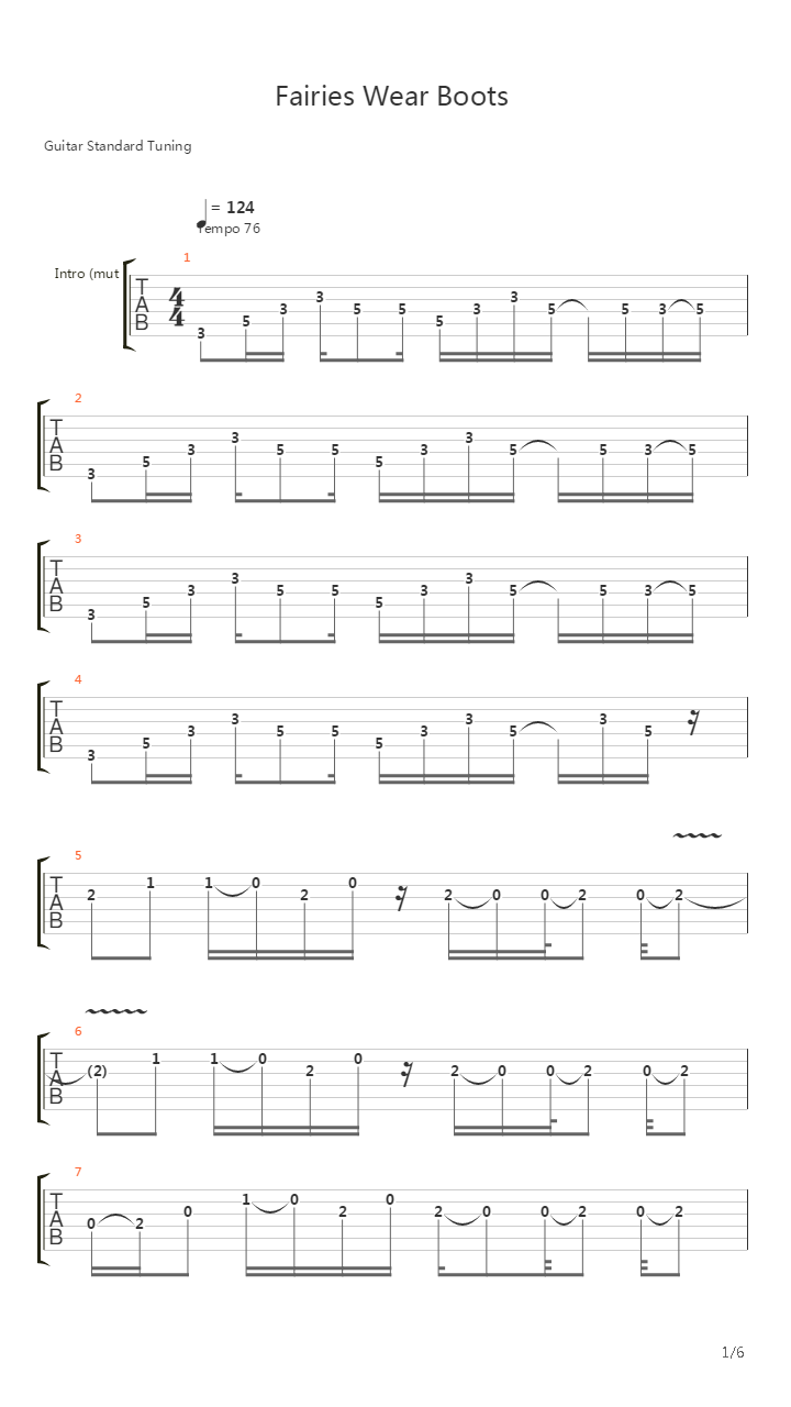 Fairies Wear Boots吉他谱