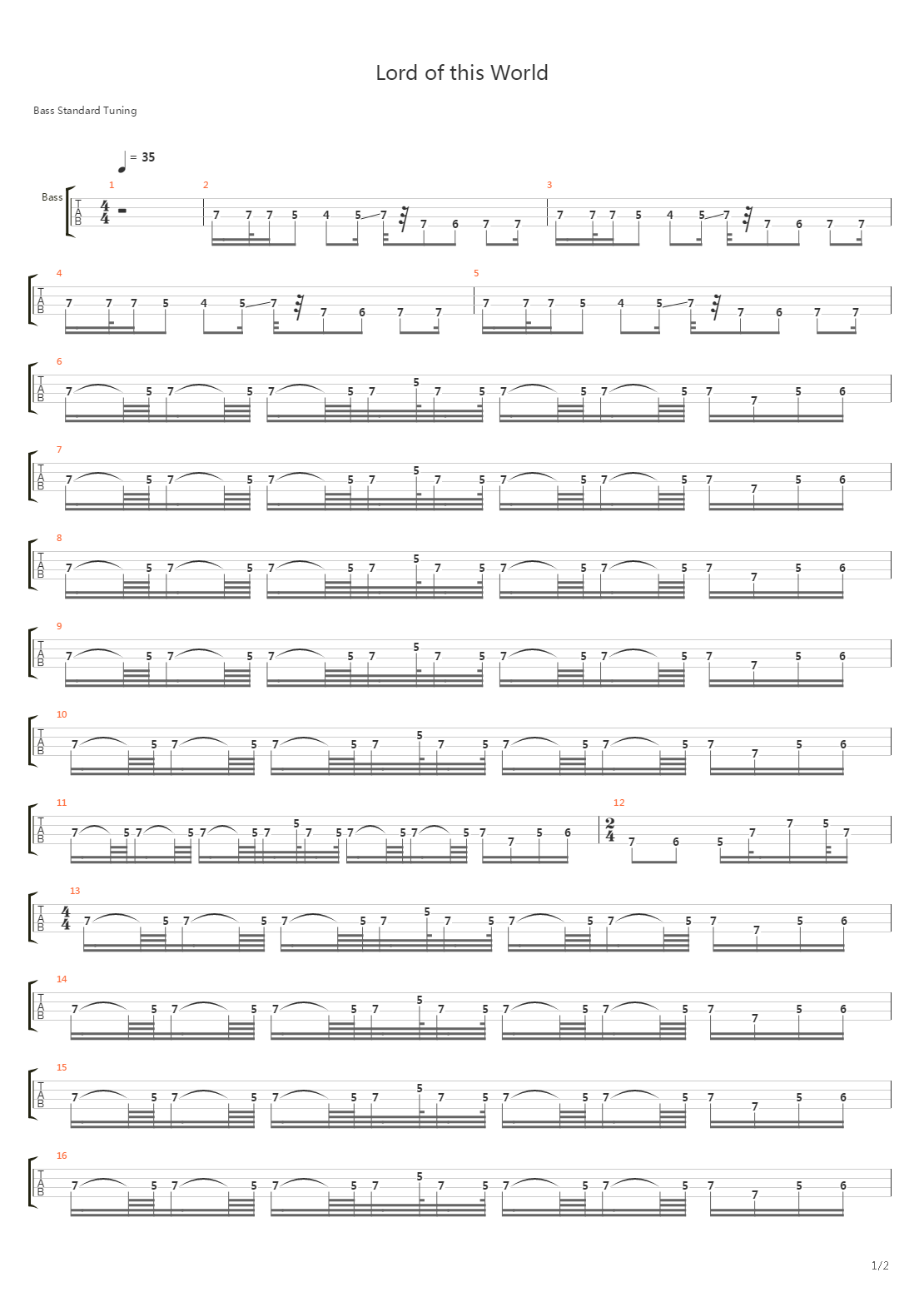 Lord Of This World吉他谱