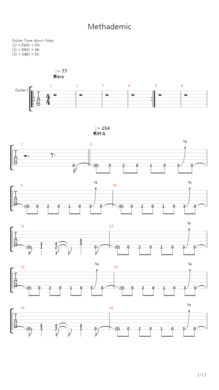 Methademic吉他谱