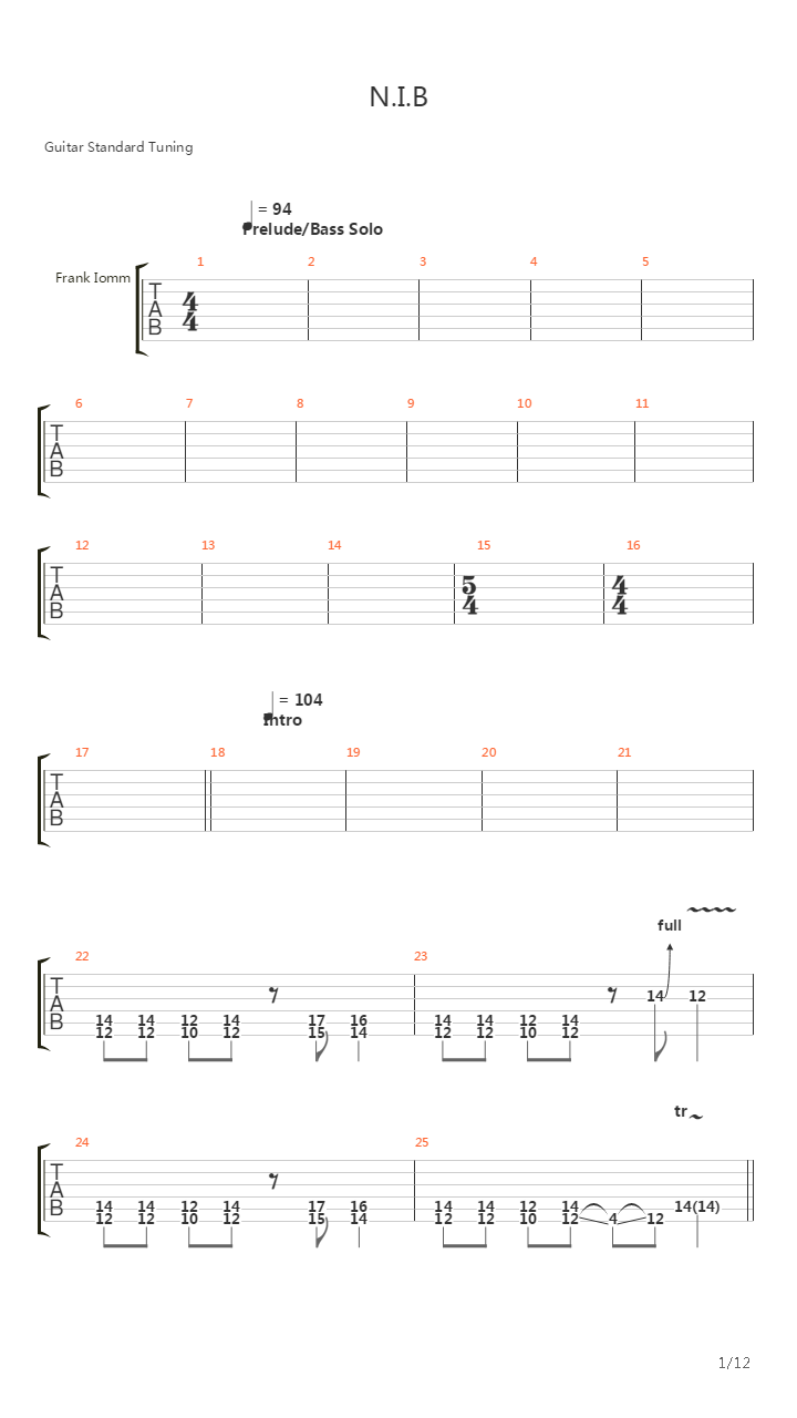 Nib吉他谱