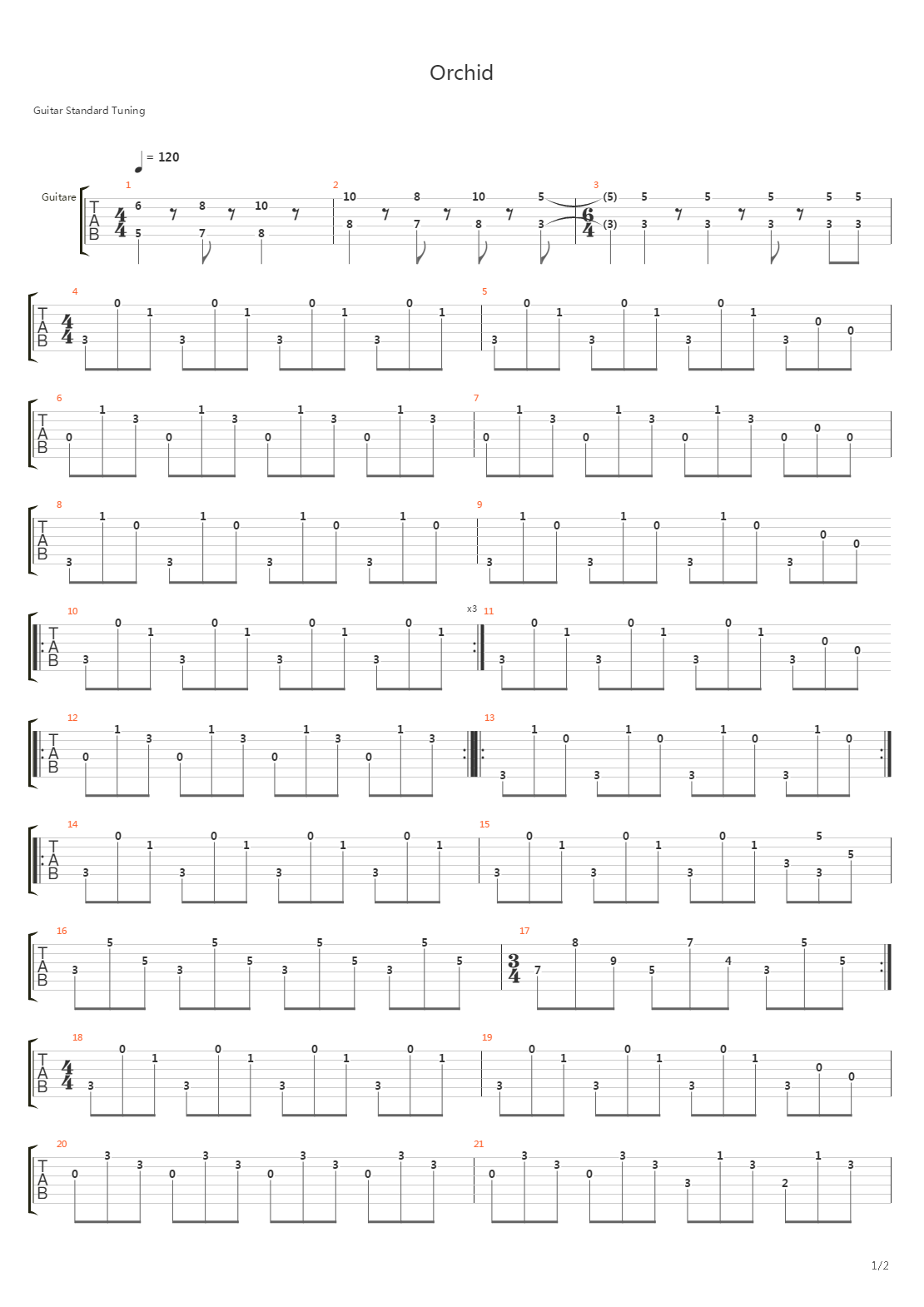 Orchid吉他谱
