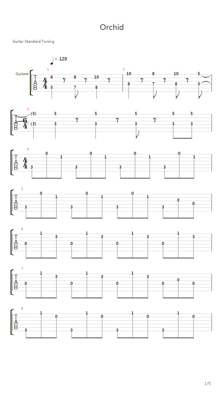 Orchid吉他谱