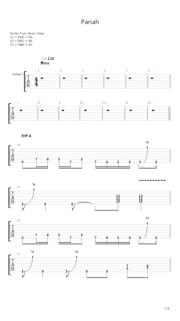Pariah吉他谱
