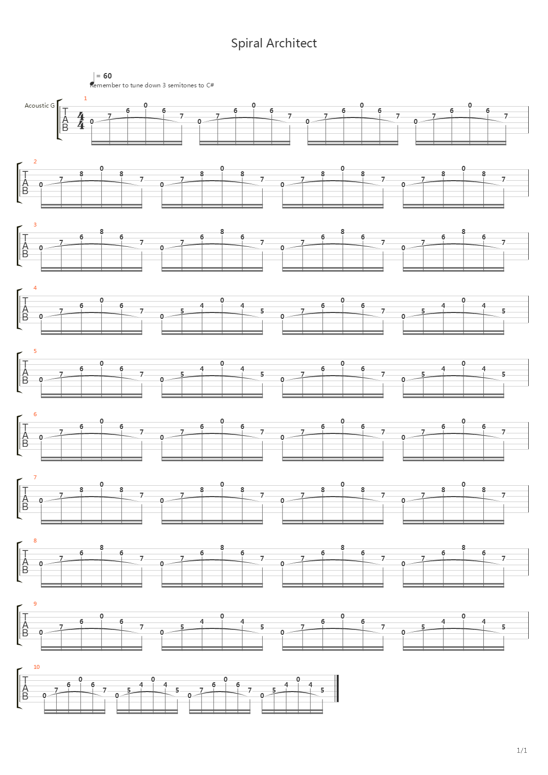 Spiral Architect吉他谱