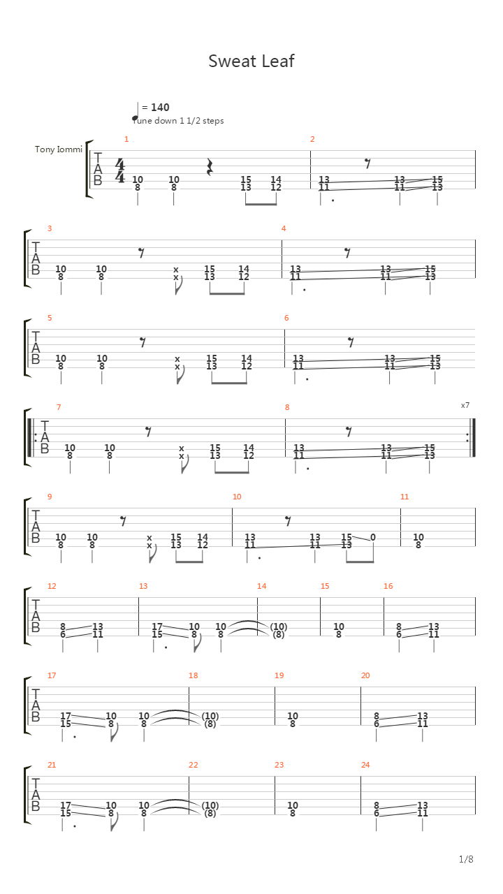 Sweet Leaf吉他谱
