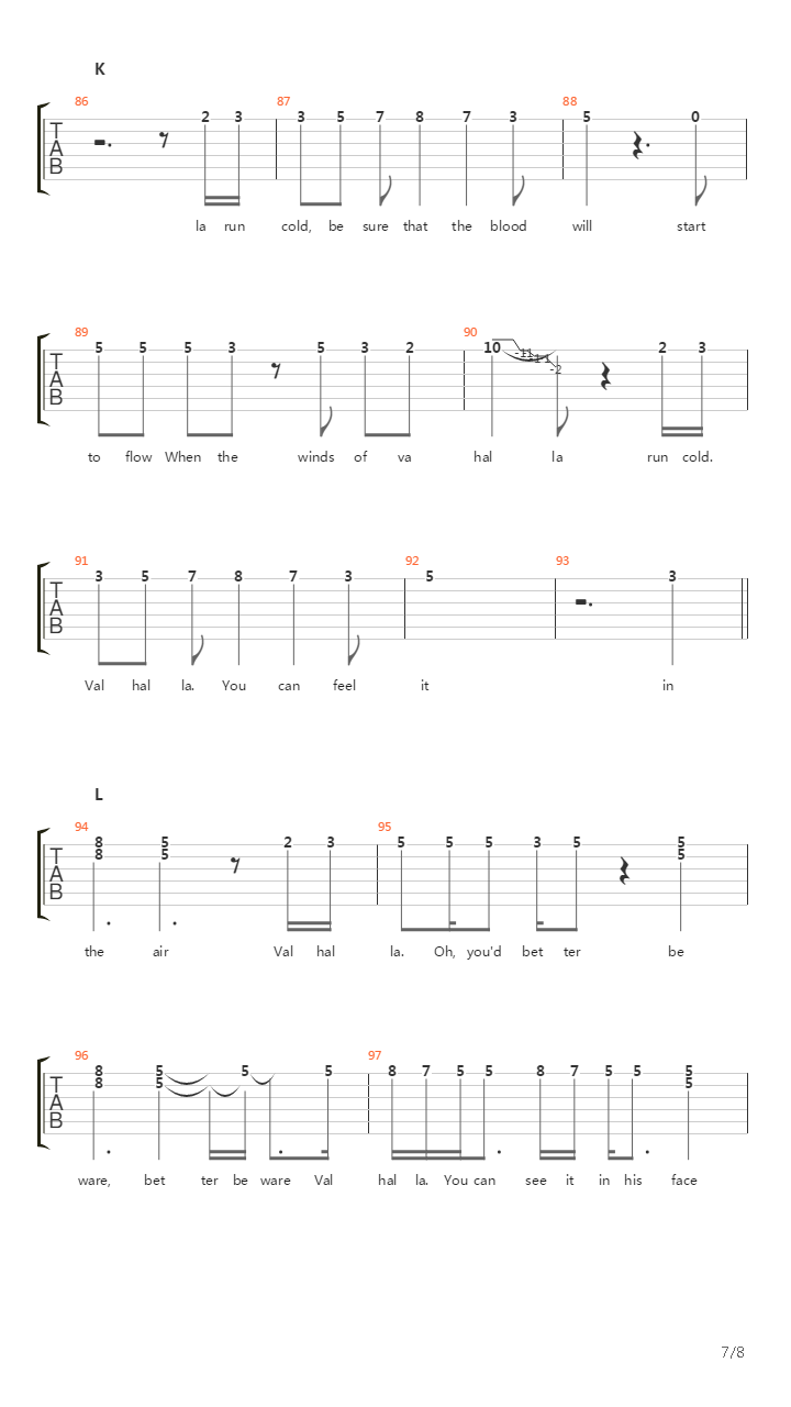 Valhalla吉他谱