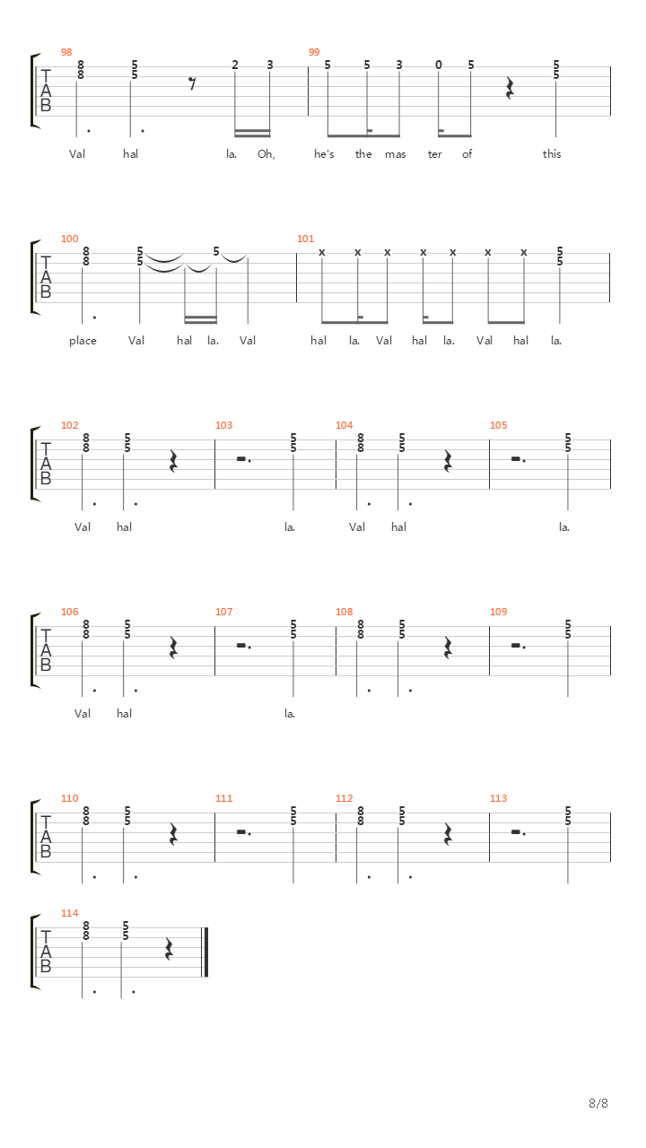 Valhalla吉他谱