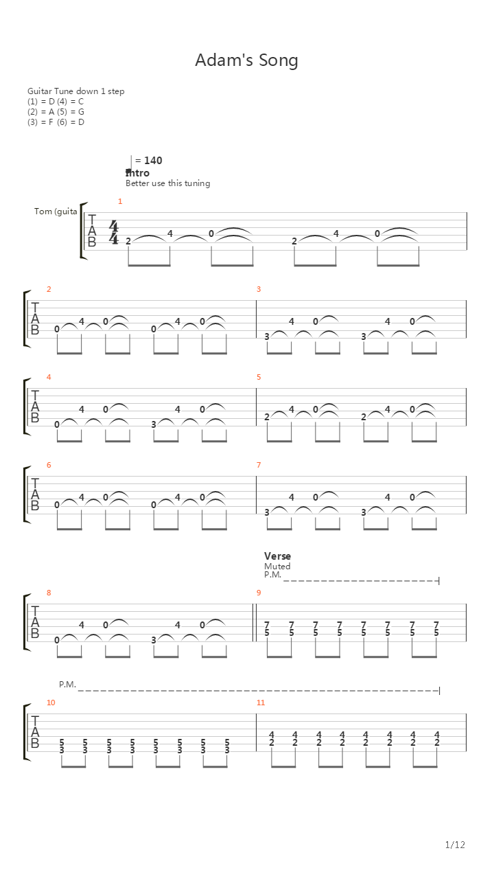 Adams Song吉他谱