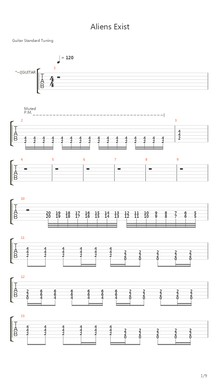Aliens Exist吉他谱