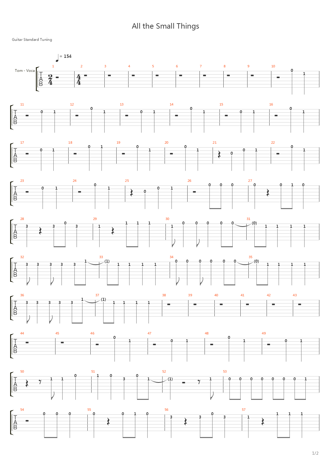 All The Small Things吉他谱