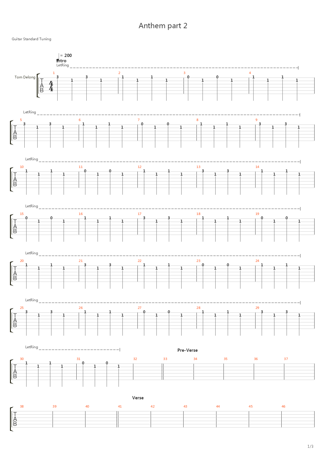Anthem Part Two吉他谱