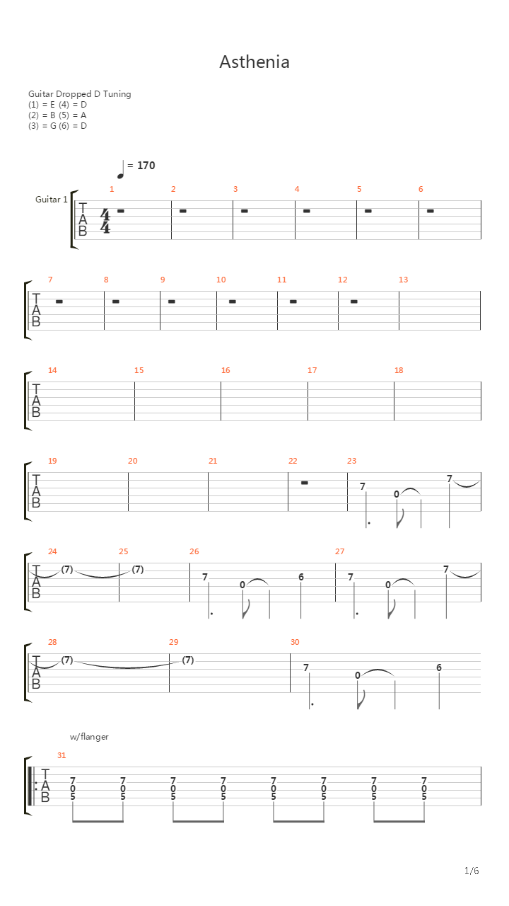 Asthenia吉他谱