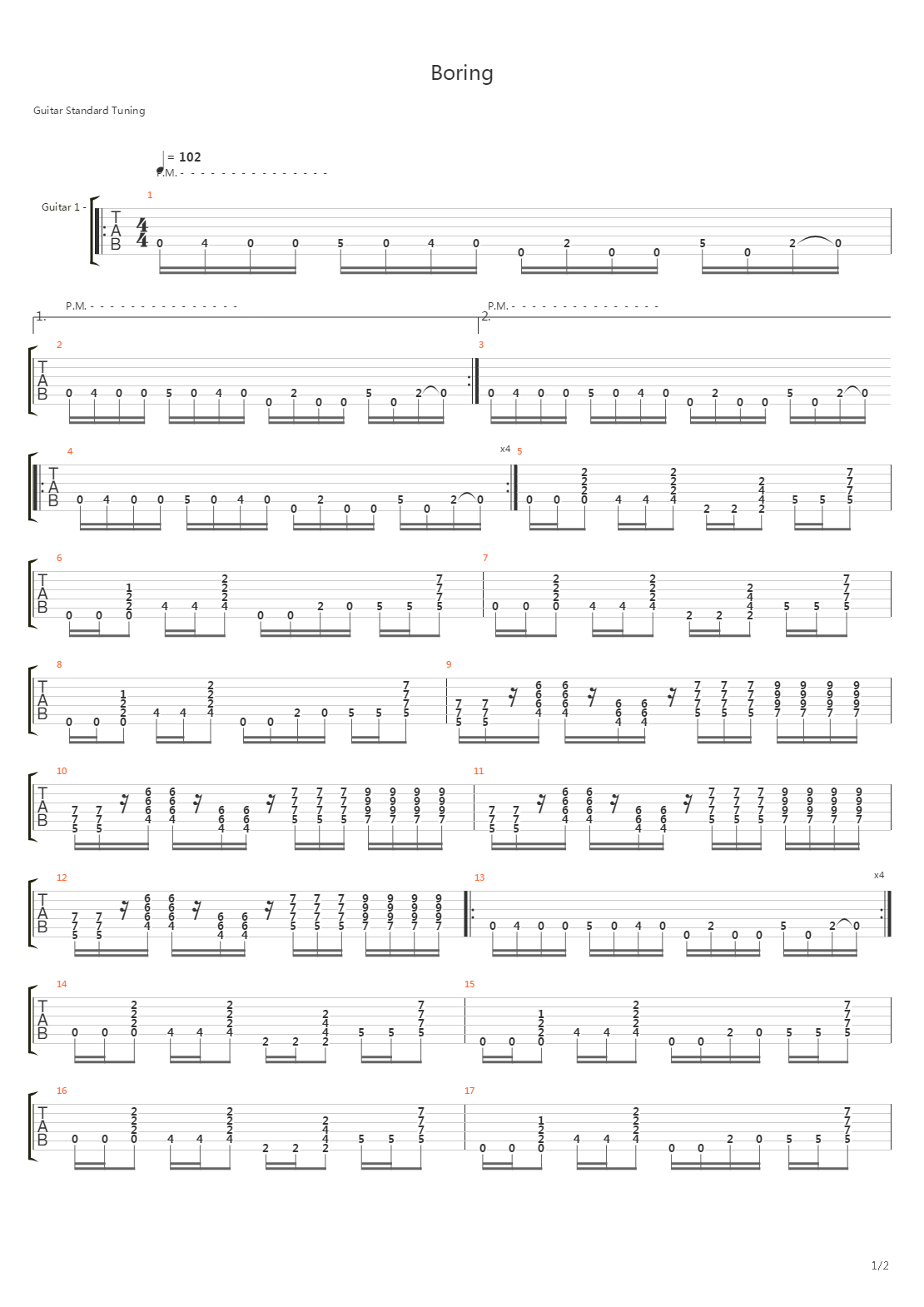 Boring吉他谱