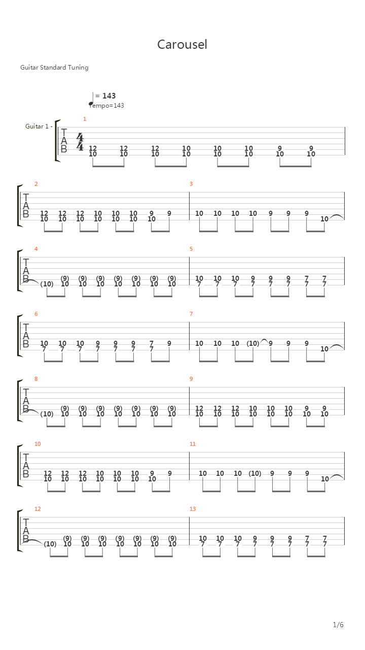 Carousel吉他谱