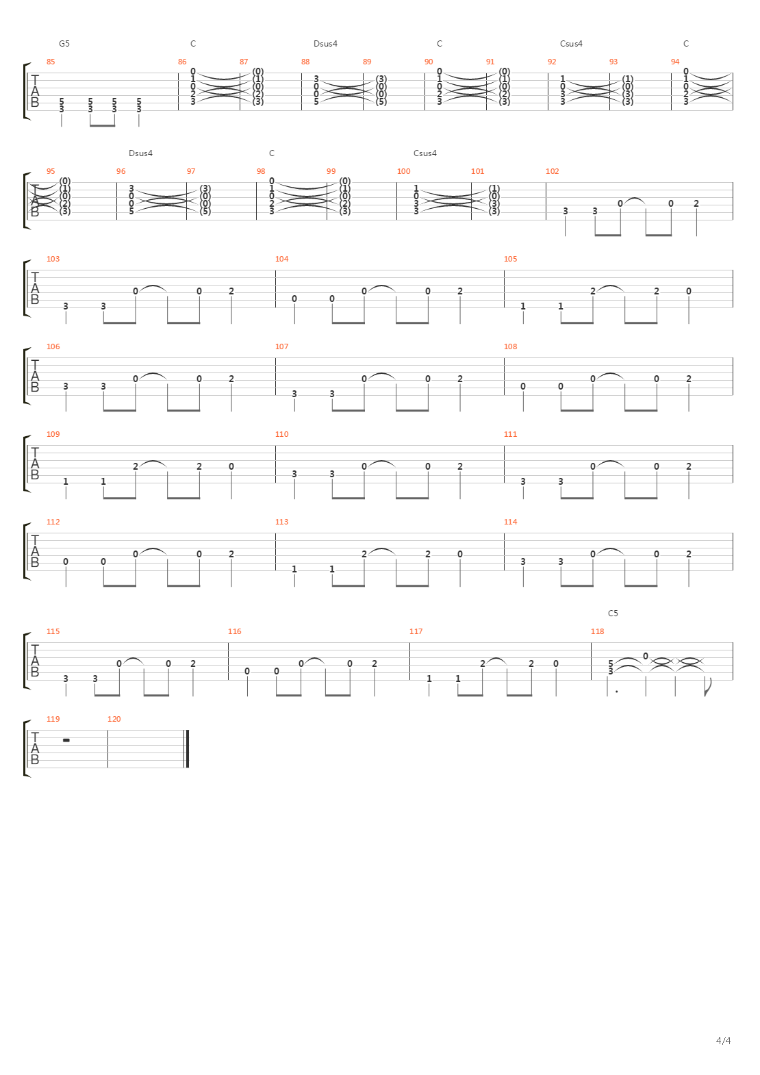 Dammit吉他谱