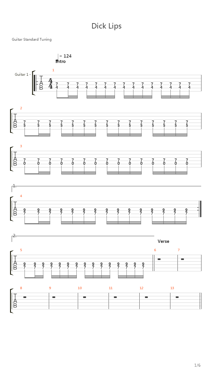 Dick Lips吉他谱