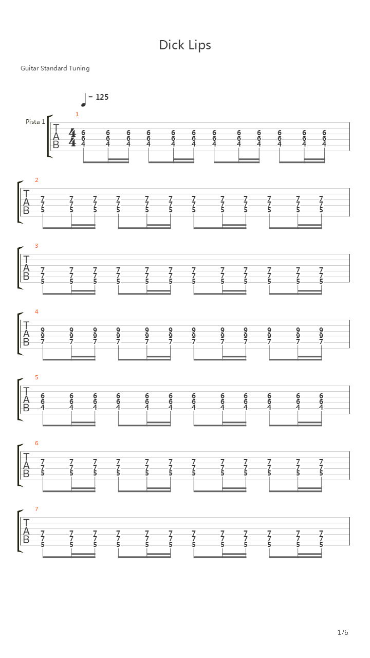 Dick Lips吉他谱