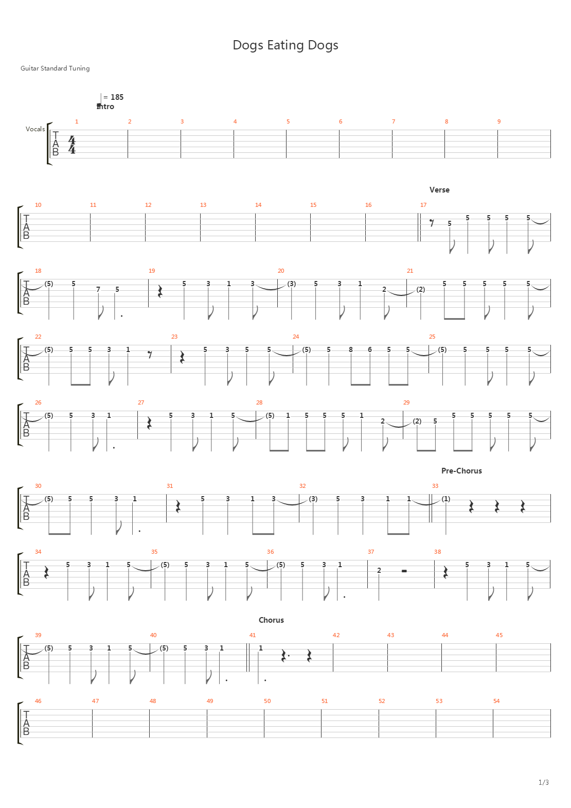 Dogs Eating Dogs吉他谱