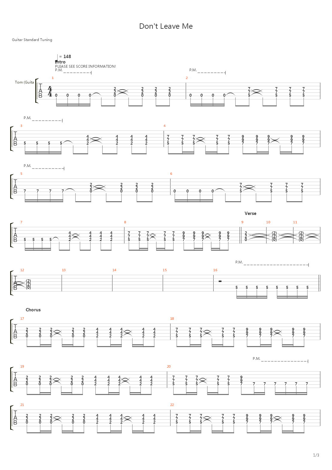 Dont Leave Me吉他谱