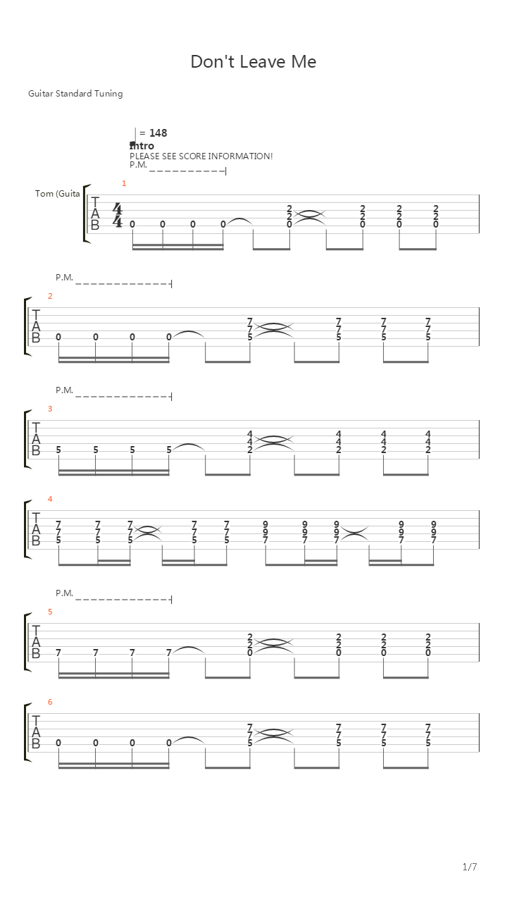 Dont Leave Me吉他谱