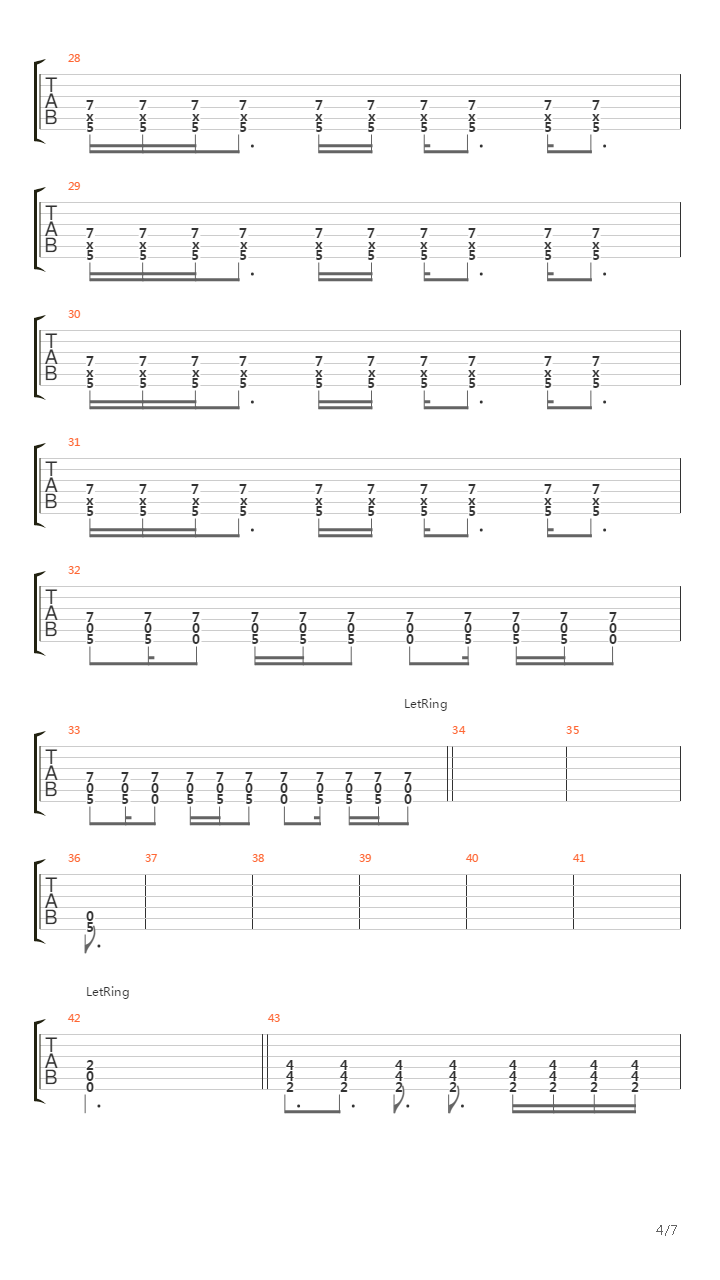 Down吉他谱