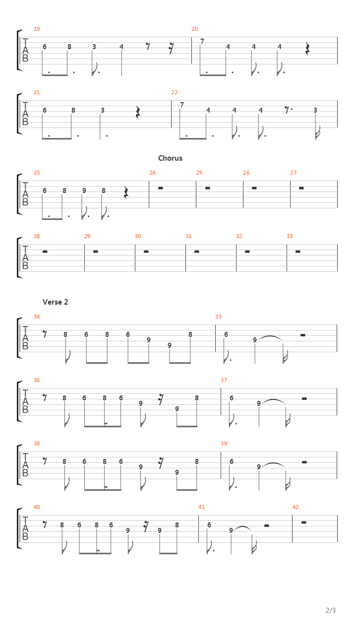 Down吉他谱