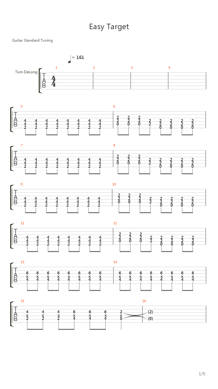 Easy Target吉他谱