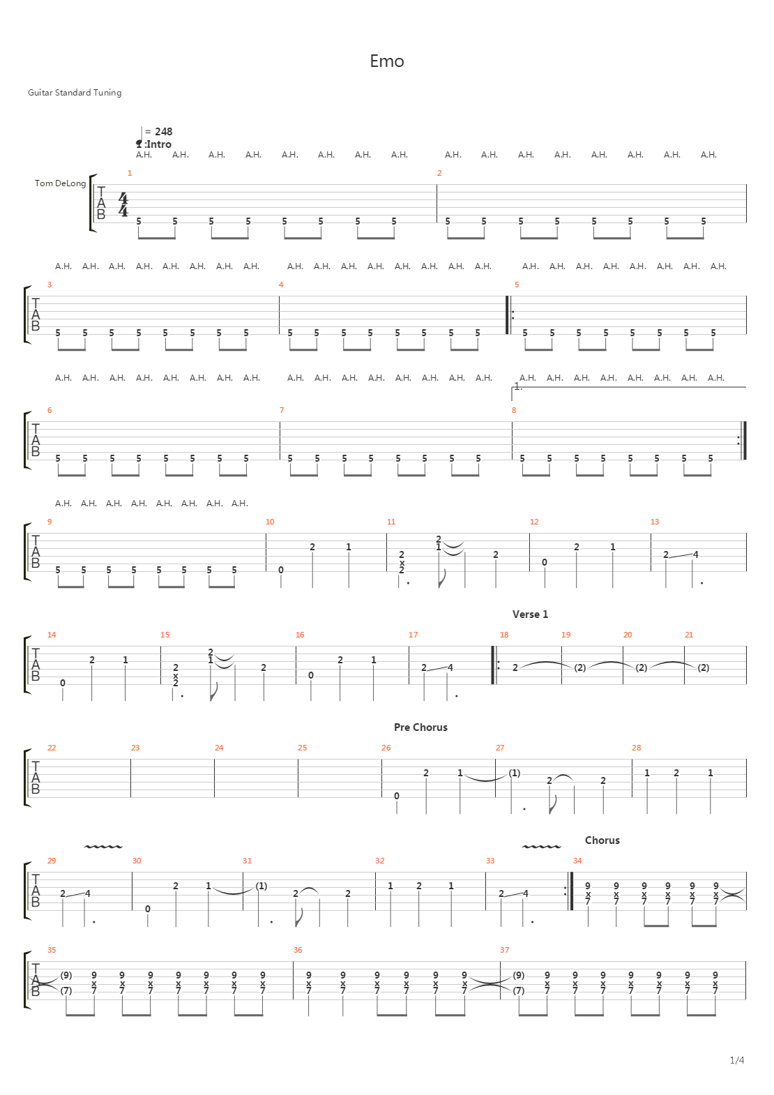 Emo吉他谱