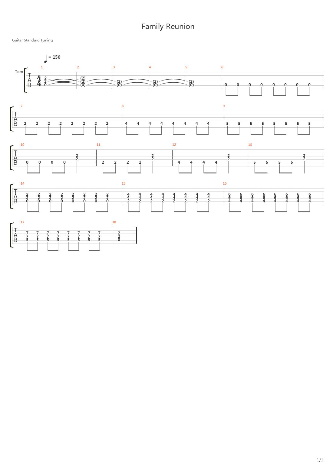 Family Reunion吉他谱