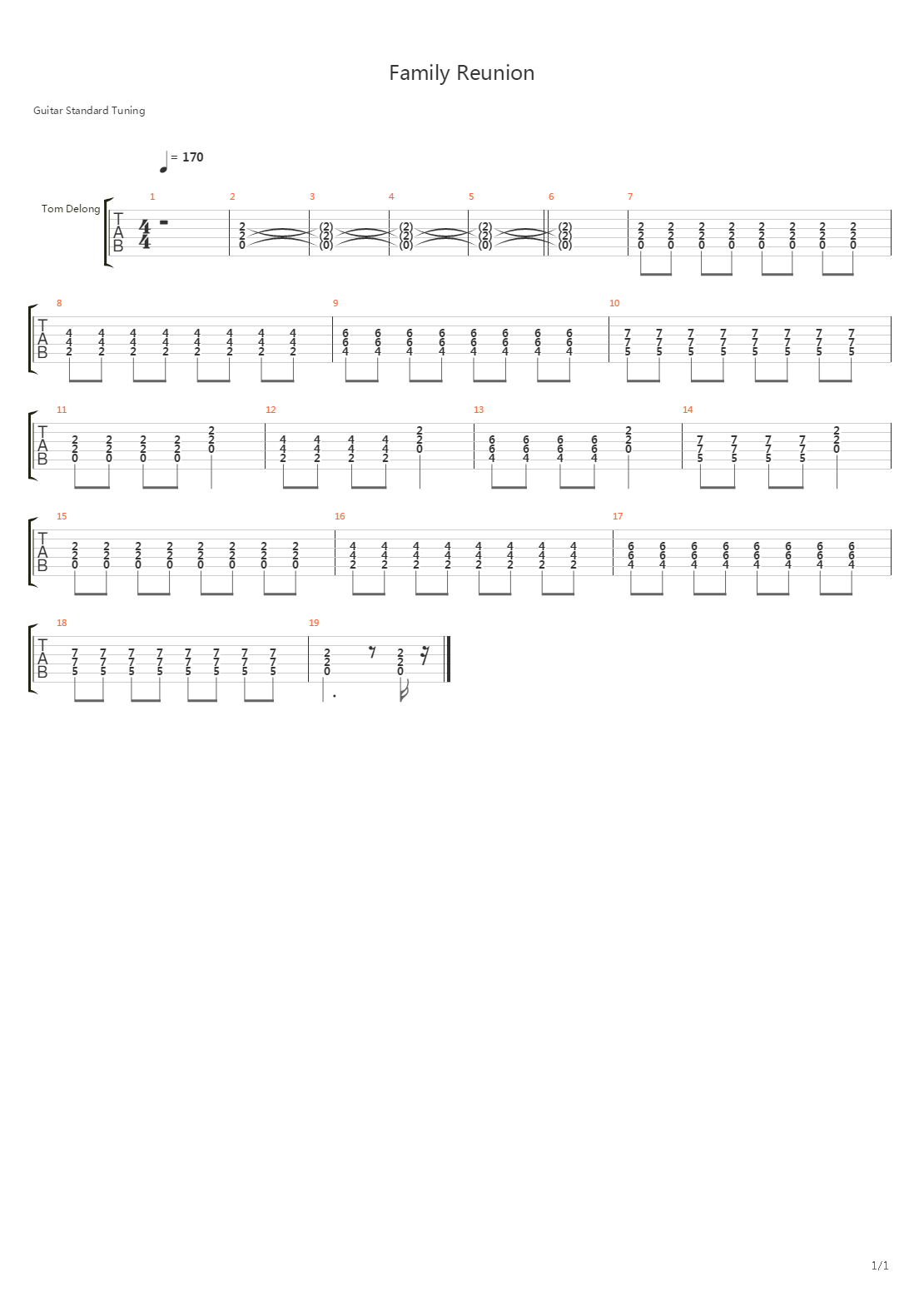 Family Reunion吉他谱