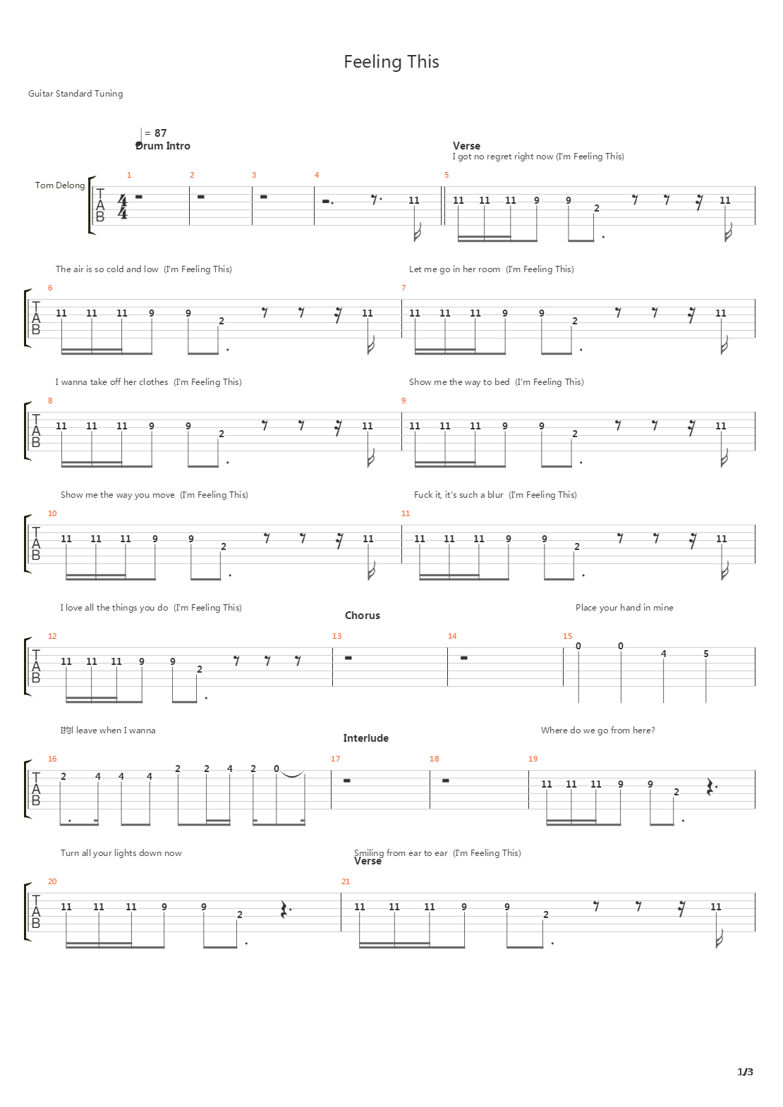 Feeling This吉他谱