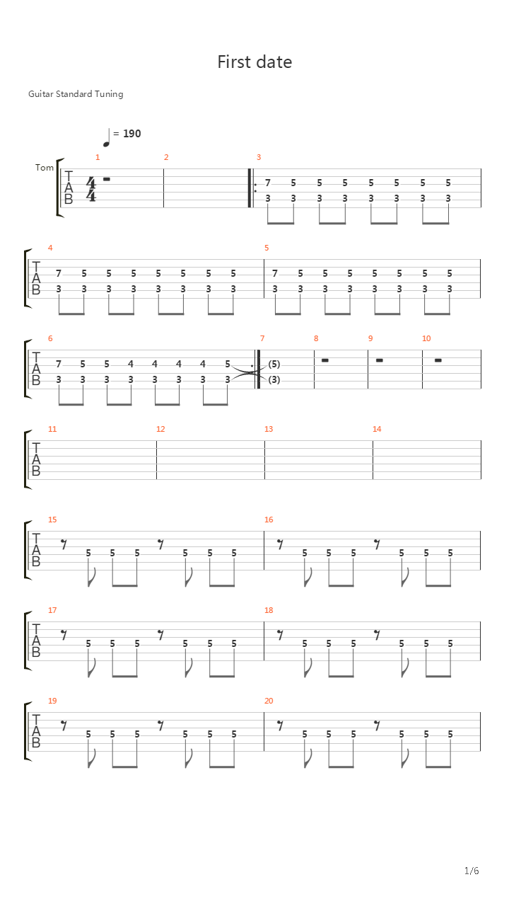 First Date吉他谱